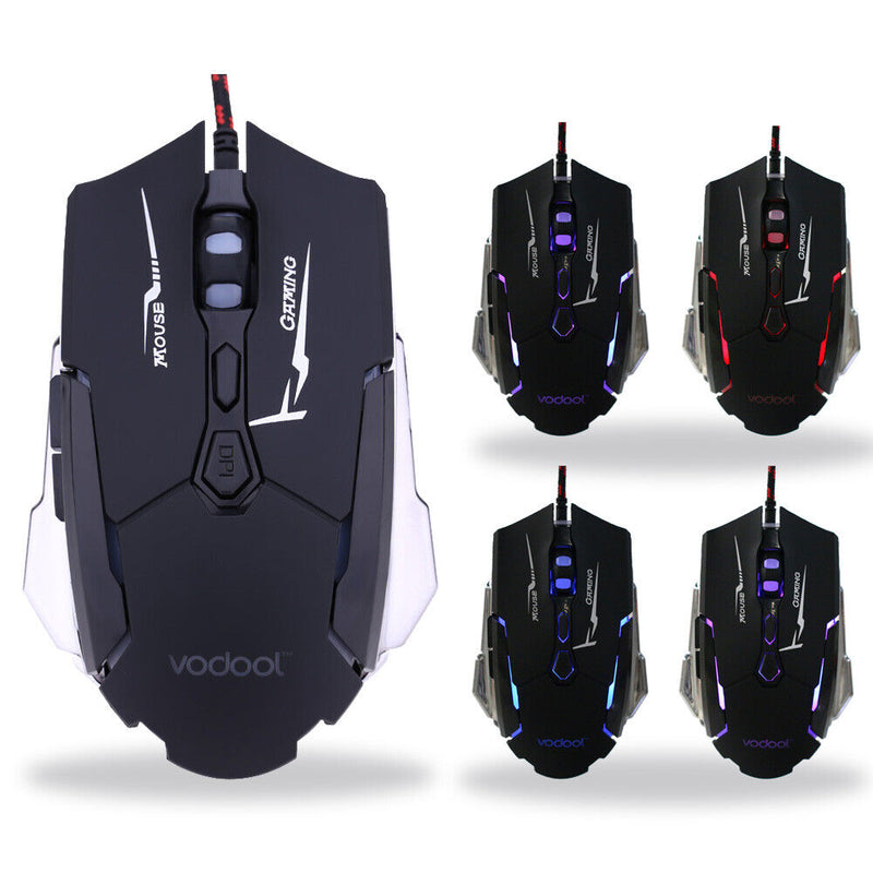 VODOOL K1015 Wired USB Gaming Mouse 7 Buttons Black
