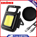 6W COB LED Flashlight Keychain Camping 400LM Waterproof Clip Lamp (1 Set)