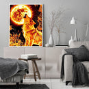 Wolf Frameless Picture Oil Paint By Numbers Hand Painted Picture for Bedroom