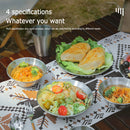 4pcs/Set Outdoor Stainless Steel Dinner Plate Large Capacity Picnic Dish Bowl