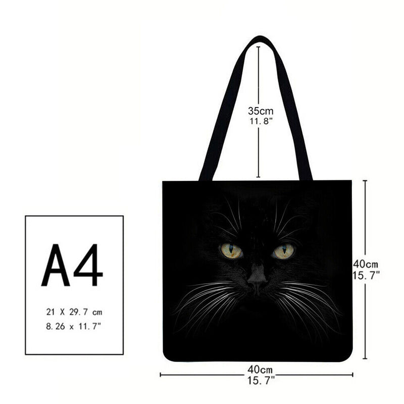Garuru-Jidong Shopping Bag with Black Cat, 40 x 40 cm