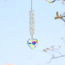 Crystal Love Heart Pendants Colorful Hanging Drop Wind Chime Garden Decor Newly