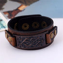 Alloy Buckle Leather Wristband Cuff Bracelet Wrap Bangle Punk Snap Bracelet