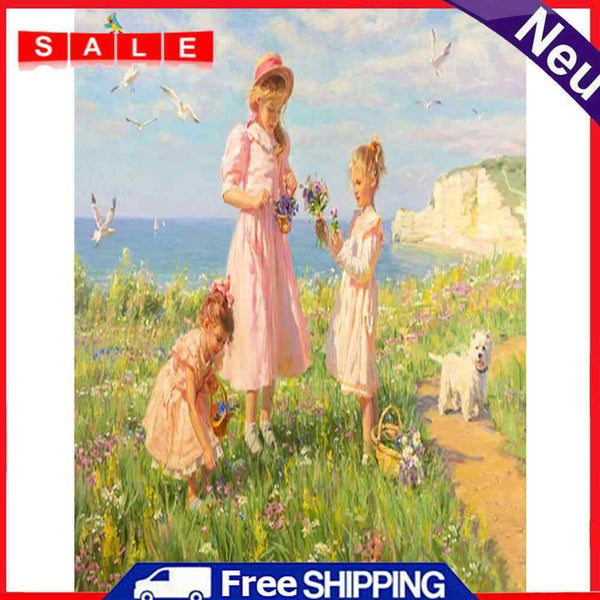DIY Digital Oil Paint By Numbers Girl Color Drawing Modern Canvas Art No Frame