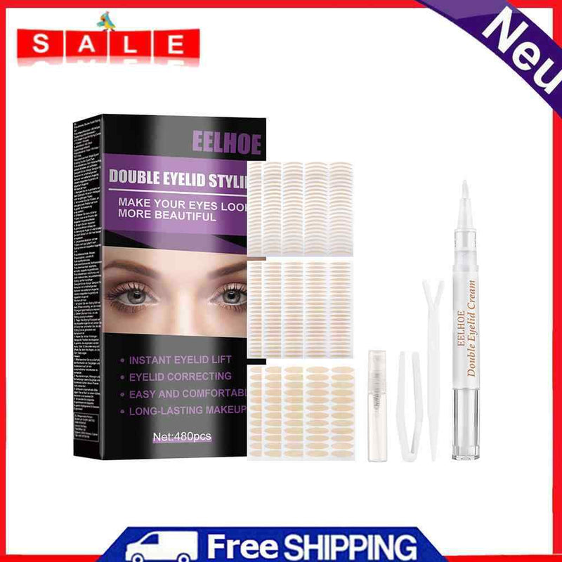 480pcs Invisible Double Eyelid Tape Self-Adhesive Waterproof Eyelid Stickers