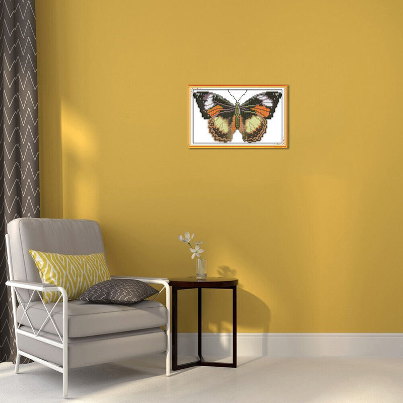 14CT Stamped Cotton Thread Picture Butterfly Cross Stitch Needlework (D725)