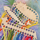 3pcs Wooden Carved Cross Stitch Thread Board (Racoon)