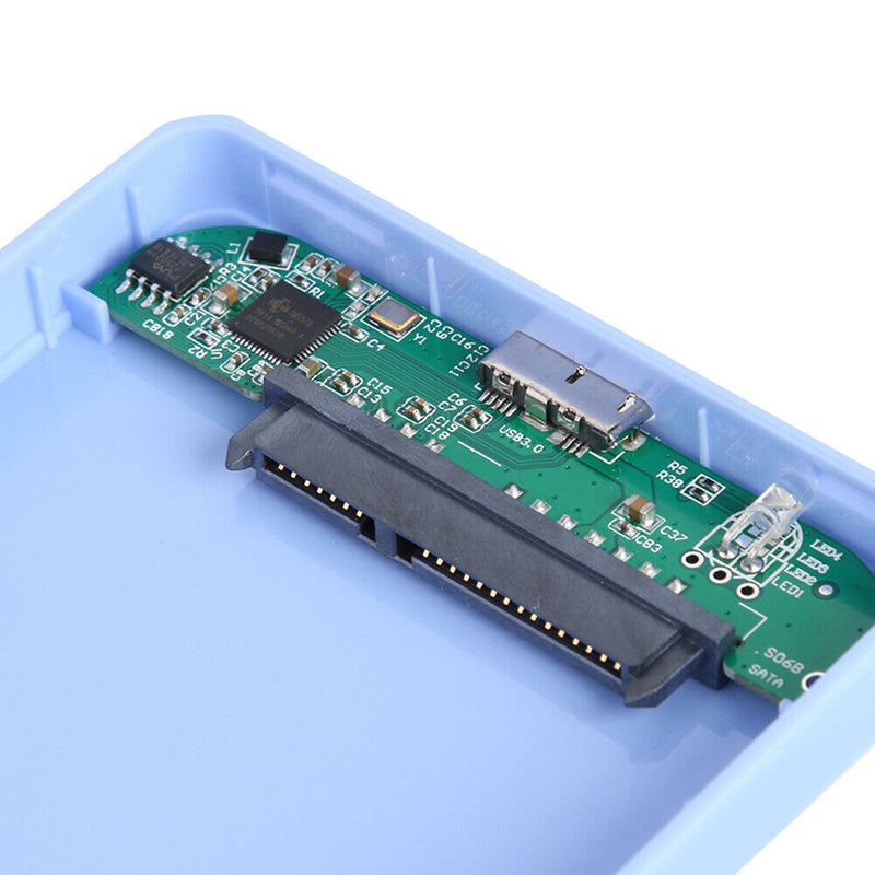2.5 inch USB 3.0 Hard Disk Enclosure 6Gbps HDD SSD External Case (Blue)