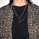 Men Gothic Hip Hop Party Jewelry Rock Pendant Cross Chain Necklace Punk Choker