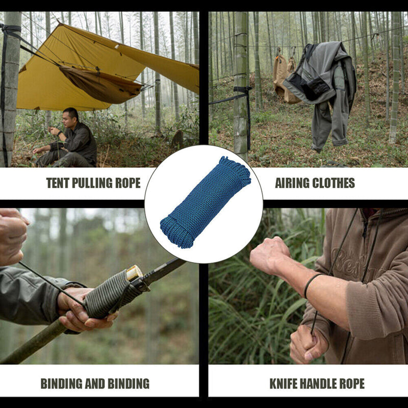 20m 9 Strand Cores Parachute Cord Lanyard for Survival Camp Climbing Rope Hiking