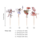 Birthday Fairy Girls Cake Topper Angel Sticks Flower Theme Cupcake Decoration