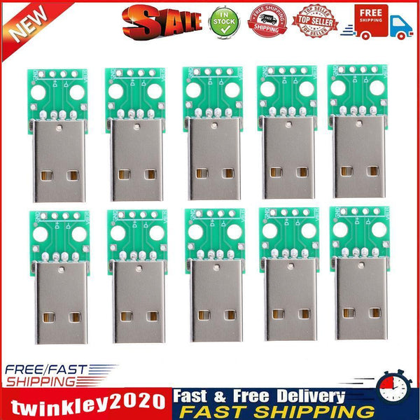 10pcs Type A USB Male to DIP 2.54mm PCB Board Power Supply Adapter Module Newly