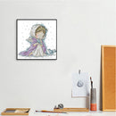 Partial Embroidery Stamped Cross Stitch 14CT DIY Cotton Art Angel with Birds Kit