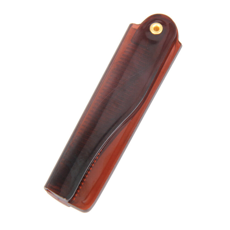 Foldable Hair Comb Women Hairdressing Men Moustache Beard Comb (Brown)