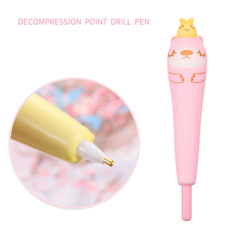 Cartoon Point Drill Pen for DIY Diamond Painting Rhinestone Picture (Pink) Newly