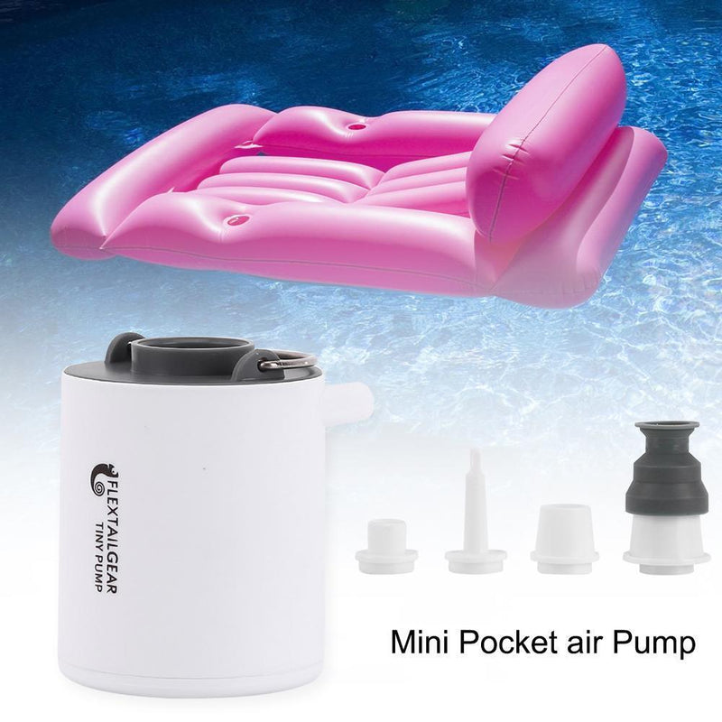 Mini Air Pump 1300mAh Rechargeable Air Pump Quick Inflate Deflate (Grey)