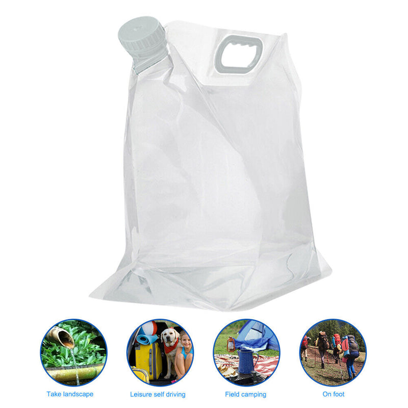 15L Foldable Portable Outdoor Camping Cooking BBQ Water Bag Carrier (White)