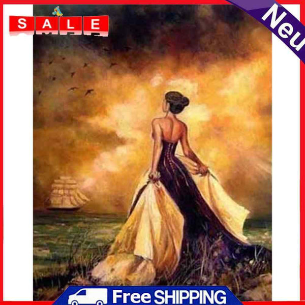 5D DIY American Woman Full Round Drill Diamond Painting Kit Rhinestone