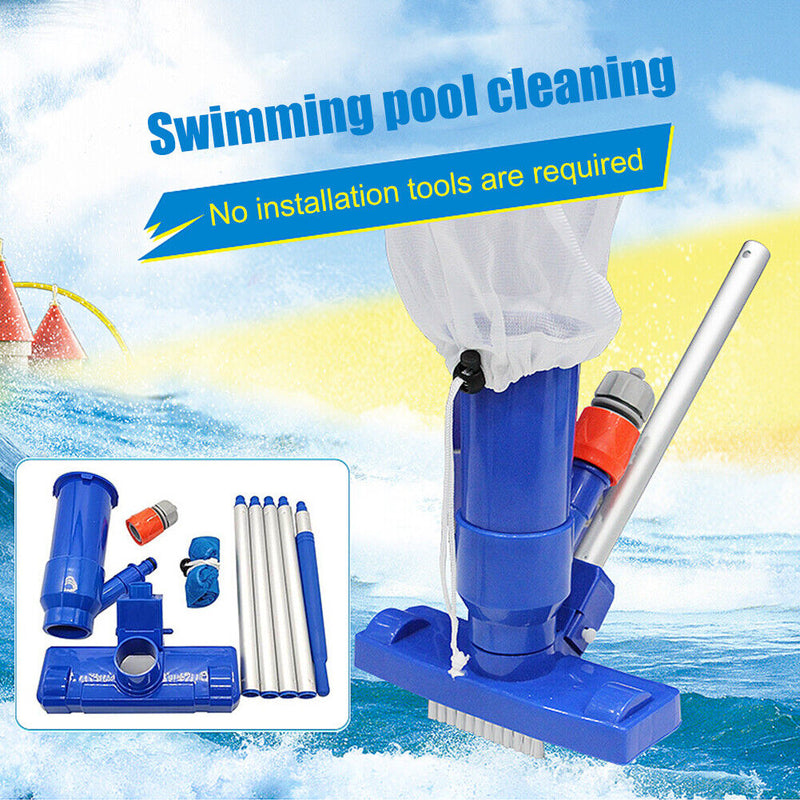 Pool Vacuum Head with Brush Bag Pole for Swimming Pool Spa Pond Fountain Bl