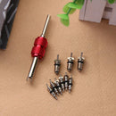 9pcs Air Conditioning Valve Cores+1pc Remover Tool A/C System Repair Kit