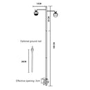 Camping Lamp Pole Ground Desktop Fixing Lantern Holder (Black Double-Hook) Newly