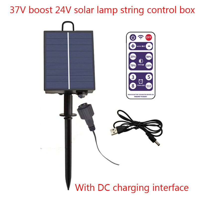 Solar Battery Box LED String Lamp Panel Controller Garden Street Light Decor