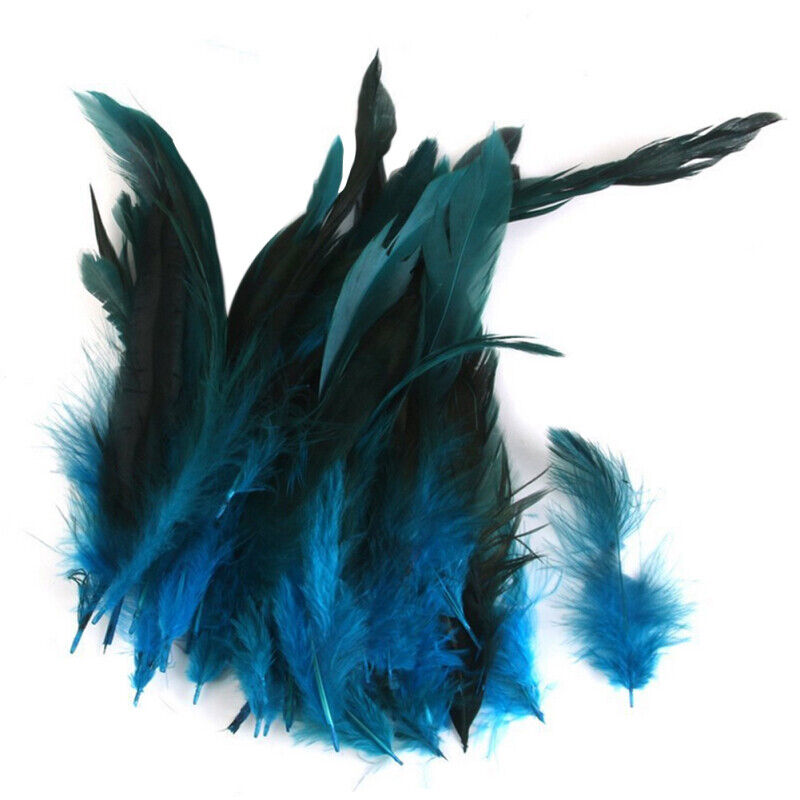 50pcs Sewing Craft Rooster Tail Feathers 4.72-7.08 Beautiful Q7L1 Blue P0K9 C2L0
