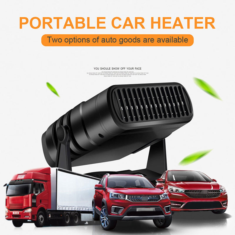 Car Heater 2 in 1 Auto Windscreen Fast Heating / Cooling Fan (Black 12V) Newly