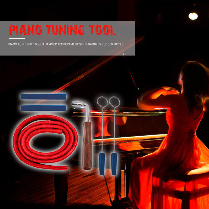 6pcs Luthier Tuner Parts Piano Maintenance Kit w/ Tuning Tool Rubber Mute Wrench