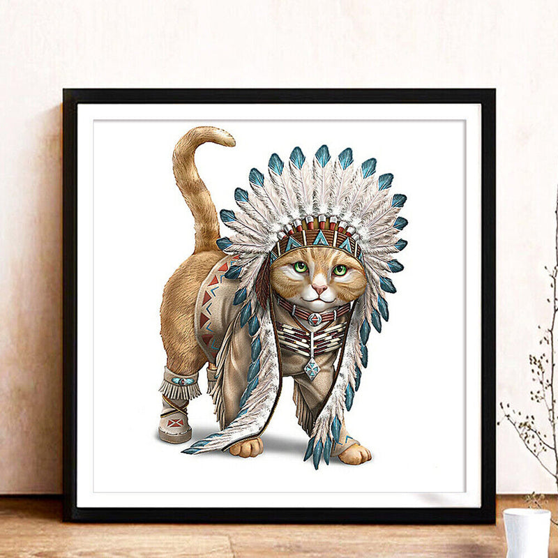 5D DIY Full Round Drill Diamond Rhinestone Cat Home Classroom Decor Art Craft