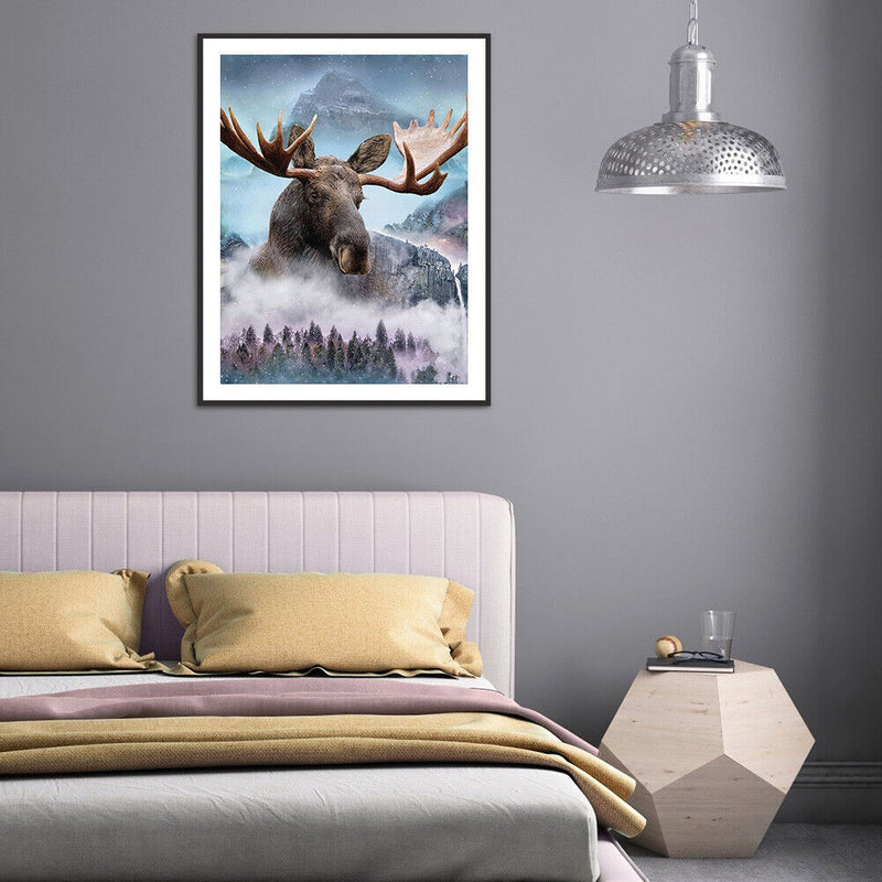 5D DIY Diamond Painting Misty Hippo Full Round Drill Mosaic Picture Wall Art Kit