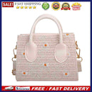 Straw Woven Daisy Embroidery Shoulder Messenger Bag Casual Women Small Purses