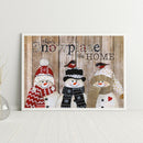 Three Snowman Oil Paint by Numbers Hand Painted Frameless Picture Home Ornament