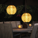Printed LED Round Lantern Nylon Hanging for Christmas Supplies Art Craft Decor