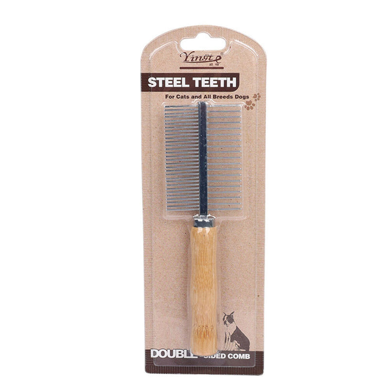 Pet Dematting Flea Comb Cats Dog Grooming Hair Removes Brush (Double Side) Newly