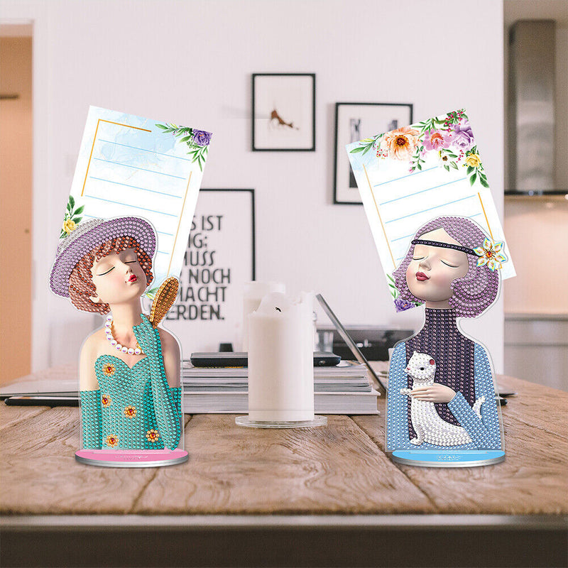 2pcs Diamond Painting Note Holder Valentine Gift Card Table Stand (BQJ03)