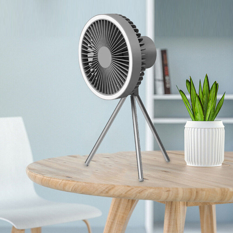 Desk Tripod Stand Air Cooling Fan with Night Light USB Outdoor Ceiling Home