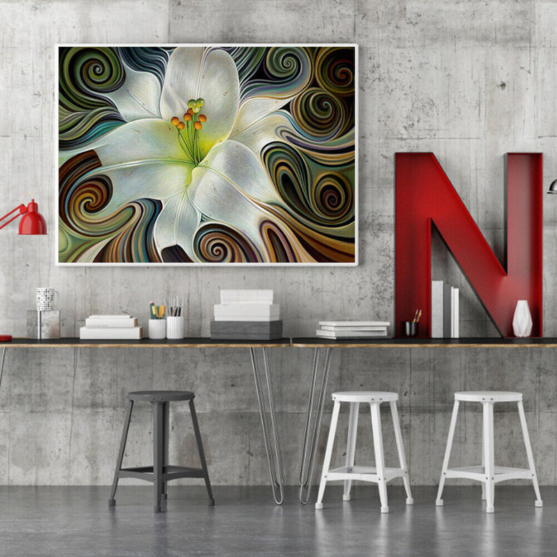 5D Diamond Painting Kit DIY Abstract Flower Full Round Drill Mosaic Picture A