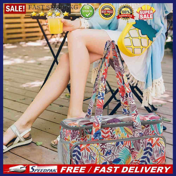 Tote Bag Knitting Needles Sewing Tool Thread Yarn Holder Organizer Handbags