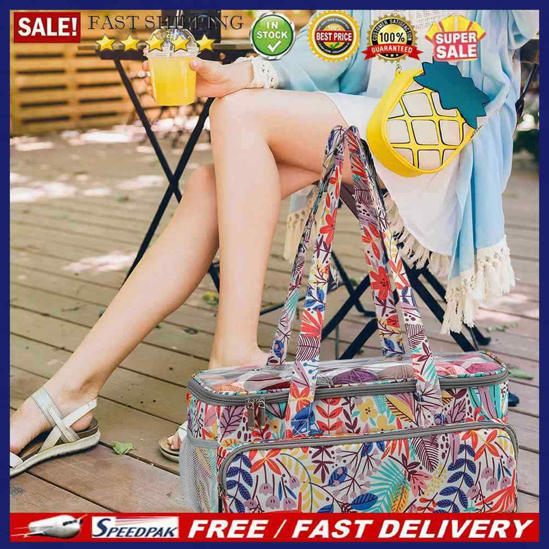 Tote Bag Knitting Needles Sewing Tool Thread Yarn Holder Organizer Handbags