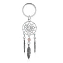 Fashion Alloy Pink Green Feather Buckle Pendant Dream Catcher Keychain Keyring