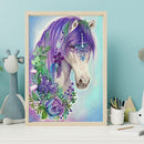 Succulents Horse 5D DIY Diamond Painting Rhinestone Full Round Drill (B4661
