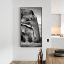 Elephant Mom and Kid Oil Paint By Numbers DIY Home Decoration Gift Wall Art Kit