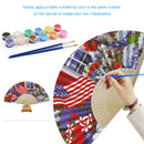 Independence Day Flower Flag Oil Paint Folding Fan By Number DIY Home Decorat