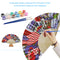 Independence Day Flower Flag Oil Paint Folding Fan By Number DIY Home Decorat