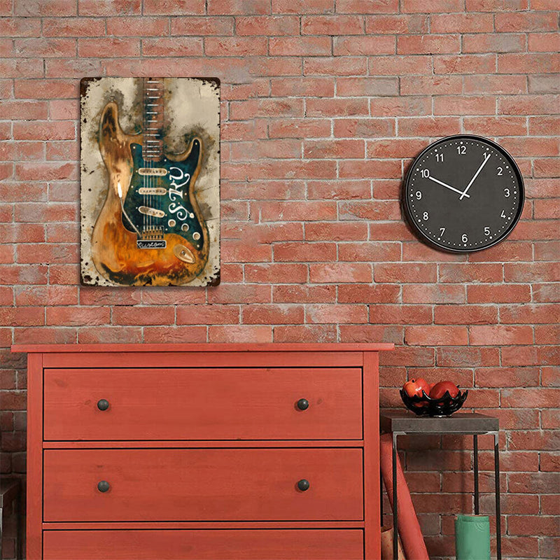 #A Retro Guitar Metal Plate Tin Sign Plaque for Bar Pub Club Cafe Home Decorat