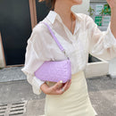Retro Women Embossed Geometric PU Underarm Shoulder Bag Handbags (Purple)