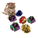 Cat Mylar Balls Colorful Ring Paper Shiny Crinkly Balls Sound Toys(6pcs)
