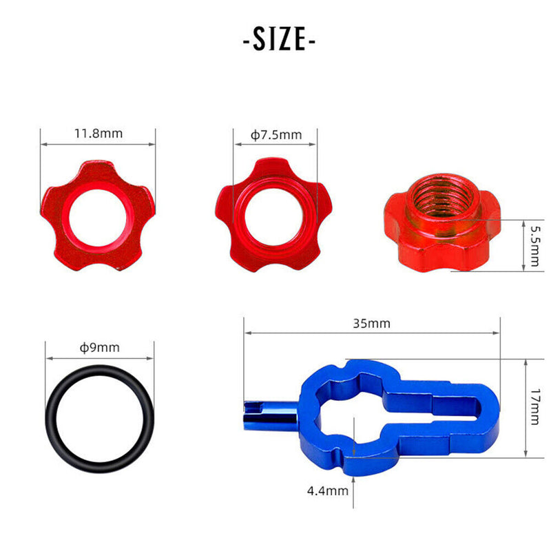 VXM 2pcs MTB Bike Schrader Presta Nozzle Wheel Nut Rim Conversion with Wrench