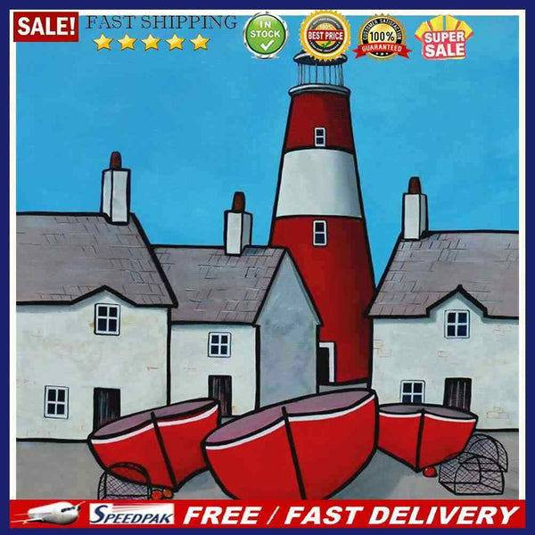 20X20cm Lighthouse Frameless Picture Oil Paint By Numbers Painted Picture Kit